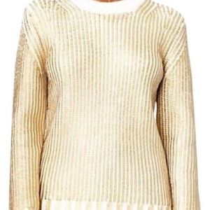 Kate Spade Saturday Sweater NEW without tags size M gold metallic